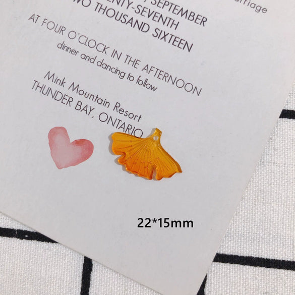 Wholesale Diy Jewelry Accessories Plastic Resin Gradient Red Maple Leaf Ginkgo Leaf Drop Oil Pendant Earrings Hairpin Material