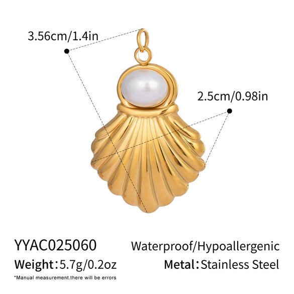 Wholesale Diy Jewelry Accessories Stainless Steel Non Fading Seaside Pendant With Small Animal Pattern For Women Electroplated With 18K Real Gold