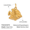 Wholesale Diy Jewelry Accessories Stainless Steel Non Fading Seaside Pendant With Small Animal Pattern For Women Electroplated With 18K Real Gold