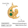 Wholesale Diy Jewelry Accessories Stainless Steel Non Fading Seaside Pendant With Small Animal Pattern For Women Electroplated With 18K Real Gold