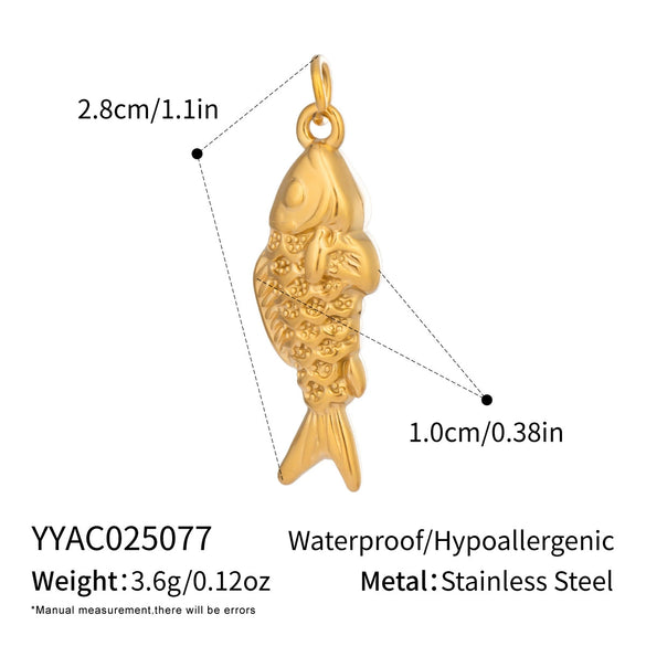 Wholesale Diy Jewelry Accessories Stainless Steel Non Fading Seaside Pendant With Small Animal Pattern For Women Electroplated With 18K Real Gold