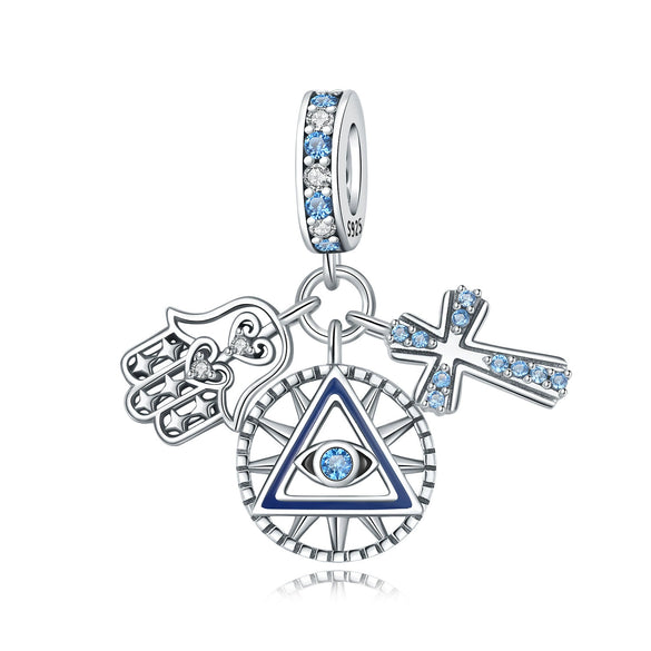 Wholesale Diy Jewelry Accessories Sterling Silver 925 Beads Virgin Cross Bracelet With Dripping Oil Design