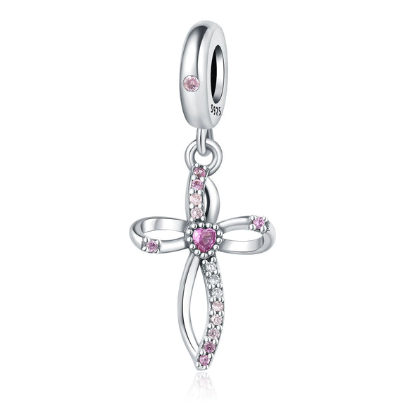 Wholesale Diy Jewelry Accessories Sterling Silver 925 Beads Virgin Cross Bracelet With Dripping Oil Design