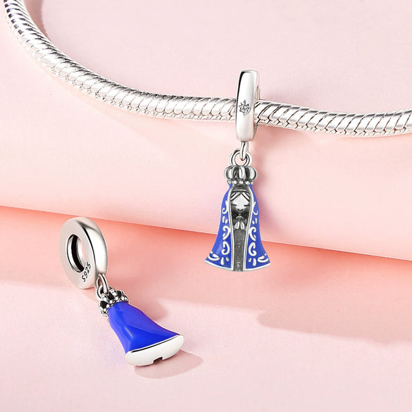 Wholesale Diy Jewelry Accessories Sterling Silver 925 Beads Virgin Cross Bracelet With Dripping Oil Design