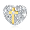 Wholesale Diy Jewelry Accessories Sterling Silver 925 Beads Virgin Cross Bracelet With Dripping Oil Design