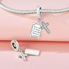 Wholesale Diy Jewelry Accessories Sterling Silver 925 Beads Virgin Cross Bracelet With Dripping Oil Design