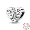 Wholesale Diy Jewelry Accessories 925 Sterling Silver Love Family Charm Decorative Beads Pendant With Dripping Oil Design
