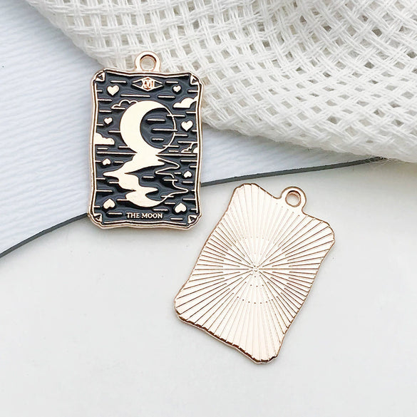Wholesale Diy Jewelry Accessories Zinc Alloy Hanging Pendant Necklace Earrings Keychain Retro Dark Tarot Style Electroplated