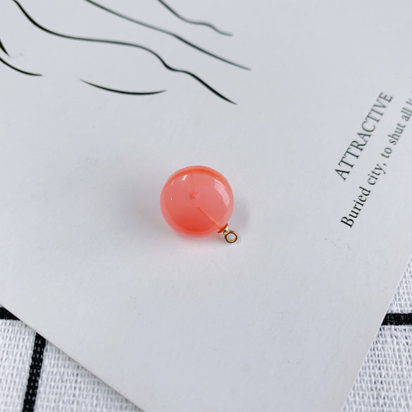 Wholesale Diy Jewelry Basic Accessories Plastic Resin Round Circle Earrings With Hole Pendant Earrings 925 Silver Needle Environmental Protection
