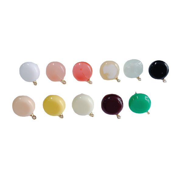 Wholesale Diy Jewelry Basic Accessories Plastic Resin Round Circle Earrings With Hole Pendant Earrings 925 Silver Needle Environmental Protection