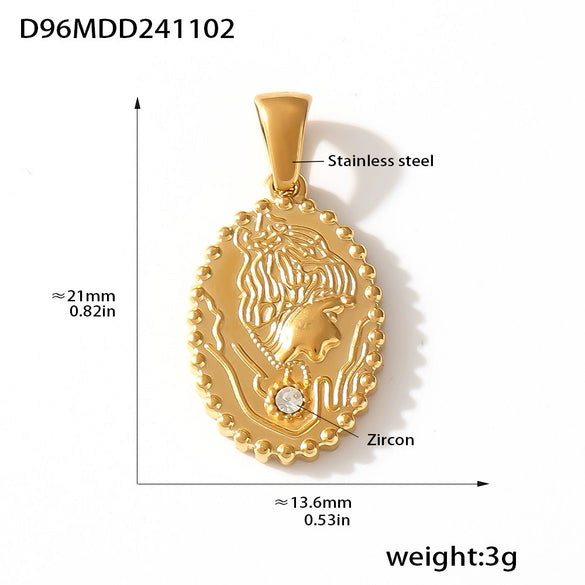 Wholesale Diy Jewelry Pendant Accessories With Natural Geometric Elements Stainless Steel Furnace Vacuum Plating 18K Real Gold