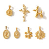 Wholesale Diy Jewelry Pendant Accessories With Natural Geometric Elements Stainless Steel Furnace Vacuum Plating 18K Real Gold