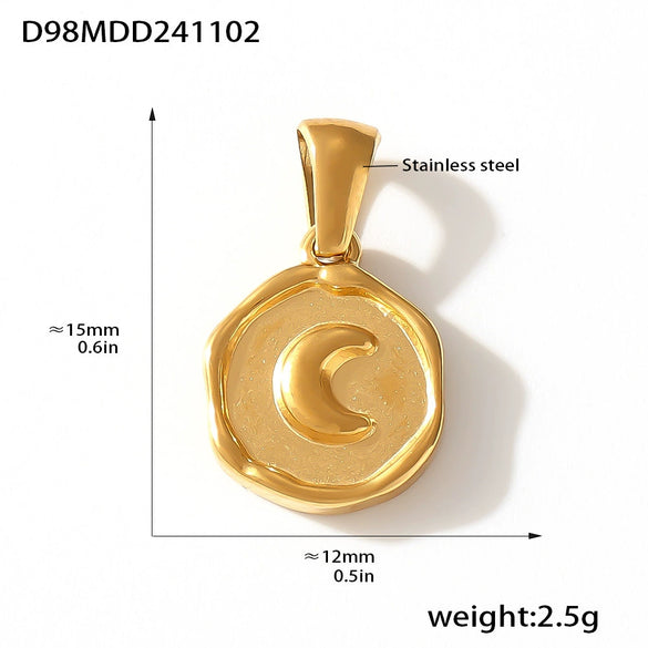 Wholesale Diy Jewelry Pendant Accessories With Natural Geometric Elements Stainless Steel Furnace Vacuum Plating 18K Real Gold