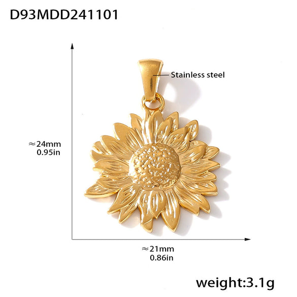 Wholesale Diy Jewelry Pendant Accessories With Natural Geometric Elements Stainless Steel Furnace Vacuum Plating 18K Real Gold