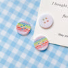 Wholesale Diy Material Plaid Square Tulip Shaped Acrylic Plastic Resin Bead With Printing For Dog Kitty Cat