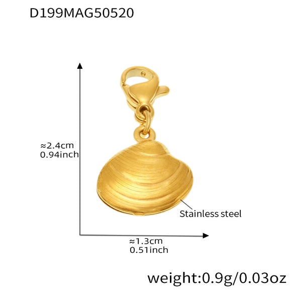 Wholesale Diy Ocean Style Stainless Steel Geometric Ferris Wheel Seahorse Starfish Fish Tail Shell Flying Fish Pendant Bracelet For Women Electroplated