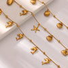 Wholesale Dolphin Starfish Shell Pendant Marine Series Anklet For Women Stainless Steel And Gold Geometric Pattern