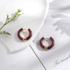 Wholesale Dopamine Color Geometric Stainless Steel Dripping Oil Earrings Unisex
