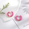 Wholesale Dopamine Color Geometric Stainless Steel Dripping Oil Earrings Unisex