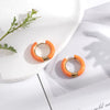 Wholesale Dopamine Color Geometric Stainless Steel Dripping Oil Earrings Unisex