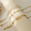 Wholesale Dopamine Colorful Beaded Bell Geometric Stainless Steel Real Gold Plated Bracelet For Women