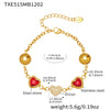 Wholesale Dopamine Jewelry Set Light Luxury Style Stainless Steel Zircon 18K Gold Plated Heart Necklace And Bracelet For Women