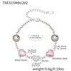 Wholesale Dopamine Jewelry Set Light Luxury Style Stainless Steel Zircon 18K Gold Plated Heart Necklace And Bracelet For Women