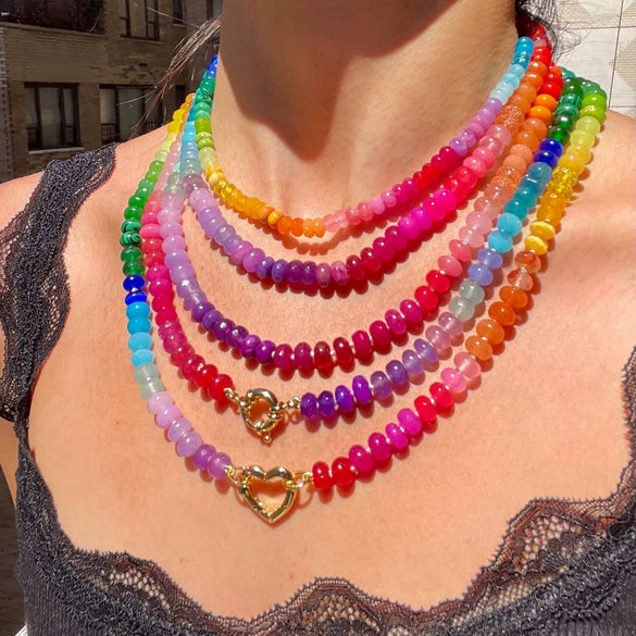 Wholesale Dopamine Necklace Stainless Steel Geometric Pendant Electroplated Diy Beaded For Women