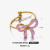 Wholesale Dopamine Oil Drop Bow Shaped Stainless Steel Ring With Electroplating For Women Niche Design