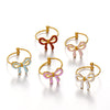 Wholesale Dopamine Oil Drop Bow Shaped Stainless Steel Ring With Electroplating For Women Niche Design