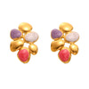 Wholesale Dopamine Oil Drop Irregular Geometric Stainless Steel Earrings With Electroplating For Women