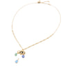 Wholesale Dopamine Stainless Steel Necklace With Colorful Zircon Cloud Pendant Vacuum Sealed In Furnace 18K Color Retention Simple Minimalist Unisex Electroplating