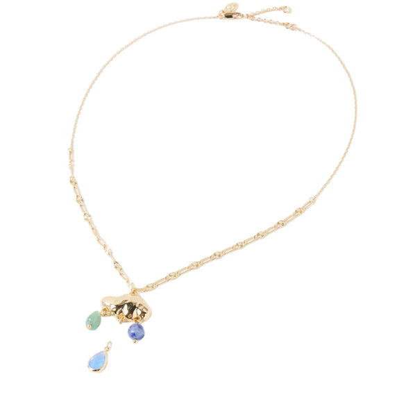 Wholesale Dopamine Stainless Steel Necklace With Colorful Zircon Cloud Pendant Vacuum Sealed In Furnace 18K Color Retention Simple Minimalist Unisex Electroplating
