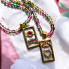 Wholesale Dopamine Tarot Necklace Copper Heart Sun Moon Crown Pattern Set With Diamonds