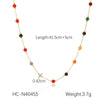Wholesale Dopamine Women's Clavicle Chain Necklace Handmade With Colorful Natural Stone Beads And Geometric Pattern Stainless Steel