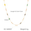 Wholesale Dopamine Women's Clavicle Chain Necklace Handmade With Colorful Natural Stone Beads And Geometric Pattern Stainless Steel