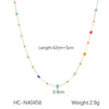Wholesale Dopamine Women's Clavicle Chain Necklace Handmade With Colorful Natural Stone Beads And Geometric Pattern Stainless Steel