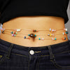 Wholesale Dopaminecolored Natural Stone Beaded Iron Waist Chain Unisex Bohemian Vacation Style