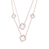 Wholesale Double Chain Titanium Steel Necklace For Women With Four Leaf Clover Pattern And Gold Inlaid Treatment