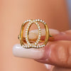 Wholesale Double Circle Ring Stainless Steel Geometric Open Design Electroplating For Women