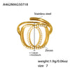 Wholesale Double Circle Ring Stainless Steel Geometric Open Design Electroplating For Women