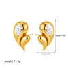 Wholesale Double Drop Earrings Copper Plated Gold White Diamond For Women Personality Minimalist Style