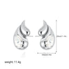 Wholesale Double Drop Earrings Copper Plated Gold White Diamond For Women Personality Minimalist Style