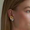 Wholesale Double Drop Earrings Copper Plated Gold White Diamond For Women Personality Minimalist Style
