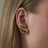 Wholesale Double Drop Earrings Copper Plated Gold White Diamond For Women Personality Minimalist Style