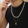 Wholesale Double Layer Bead Necklace Stainless Steel Pvd Electroplated Geometric Light Luxury Fashion Jewelry