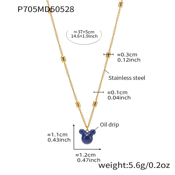 Wholesale Double Layer Chain Clavicle Necklace Stainless Steel Geometric Pattern Thick Gold Electroplated For Women
