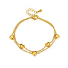 Wholesale Double Layer Chain Love Simple All Match Titanium Steel Bracelet With Geometric Pattern And Electroplating Treatment