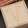 Wholesale Double Layer Love Clavicle Chain Heart Shaped Stainless Steel Necklace With Electroplating For Women