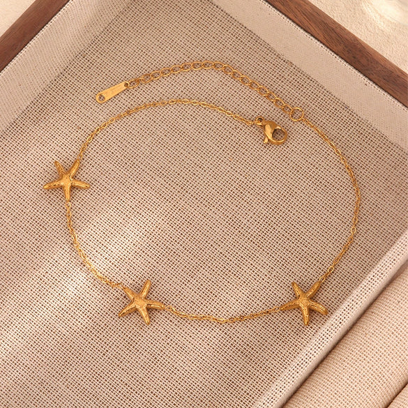 Wholesale Double Layer Love Themed Stainless Steel Anklet With Heart Shaped Butterfly Flower Elements 18K Plated